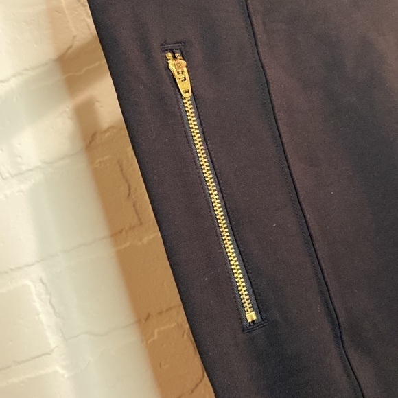 Betabrand black pants riding style gold zippers‎ snap ankle small Long NEW - Picture 6 of 8